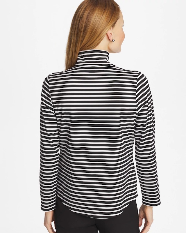 Zenergy UPF Striped Contrast Half Zip Pullover Top - image 3